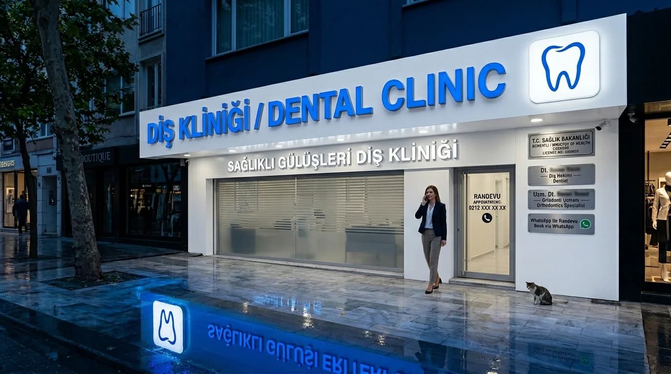 Dental Clinic Facade Blue Hour E2955a8e4d İstanbul — TabelaTR