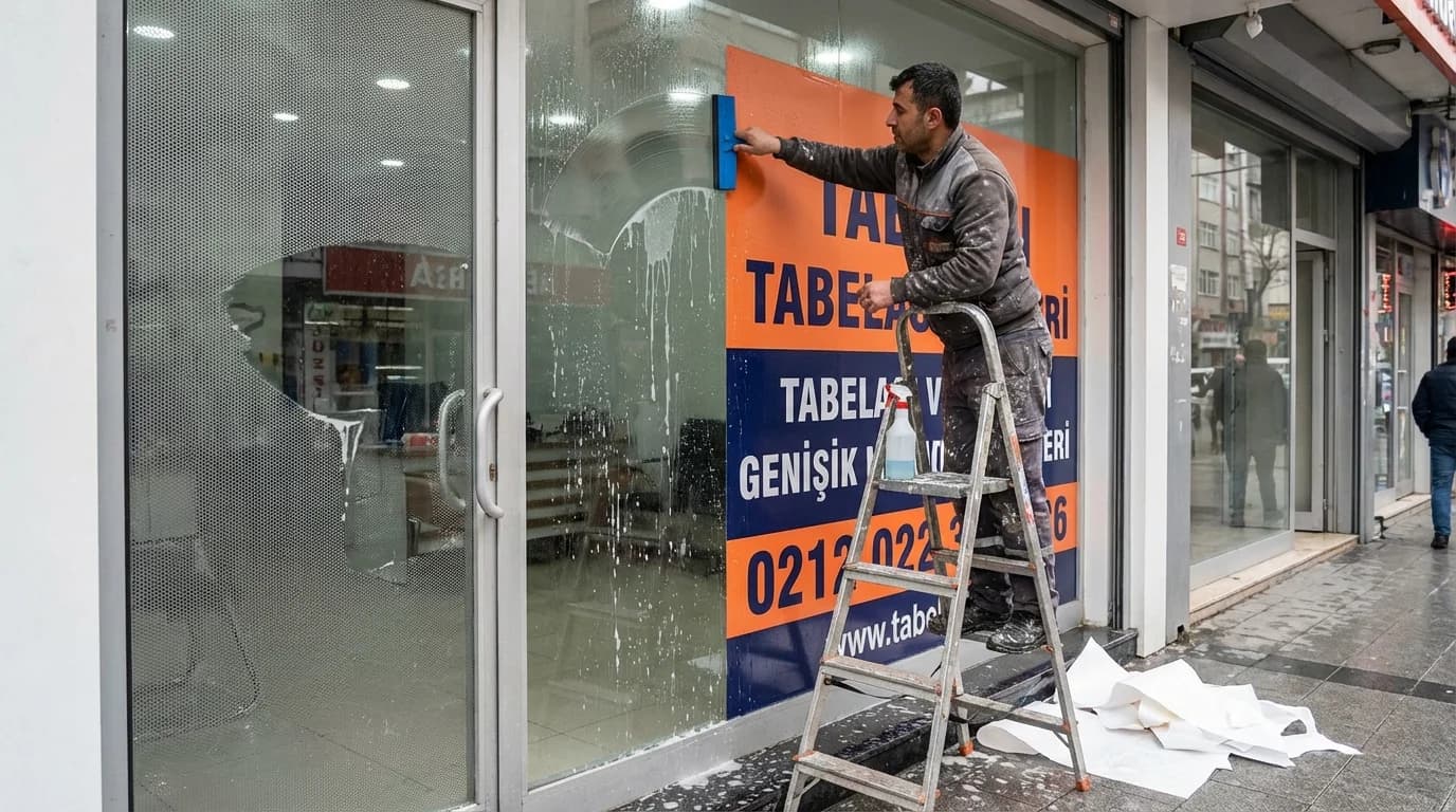Cam Giydirme One Way Vision İstanbul uygulama örneği — TabelaTR