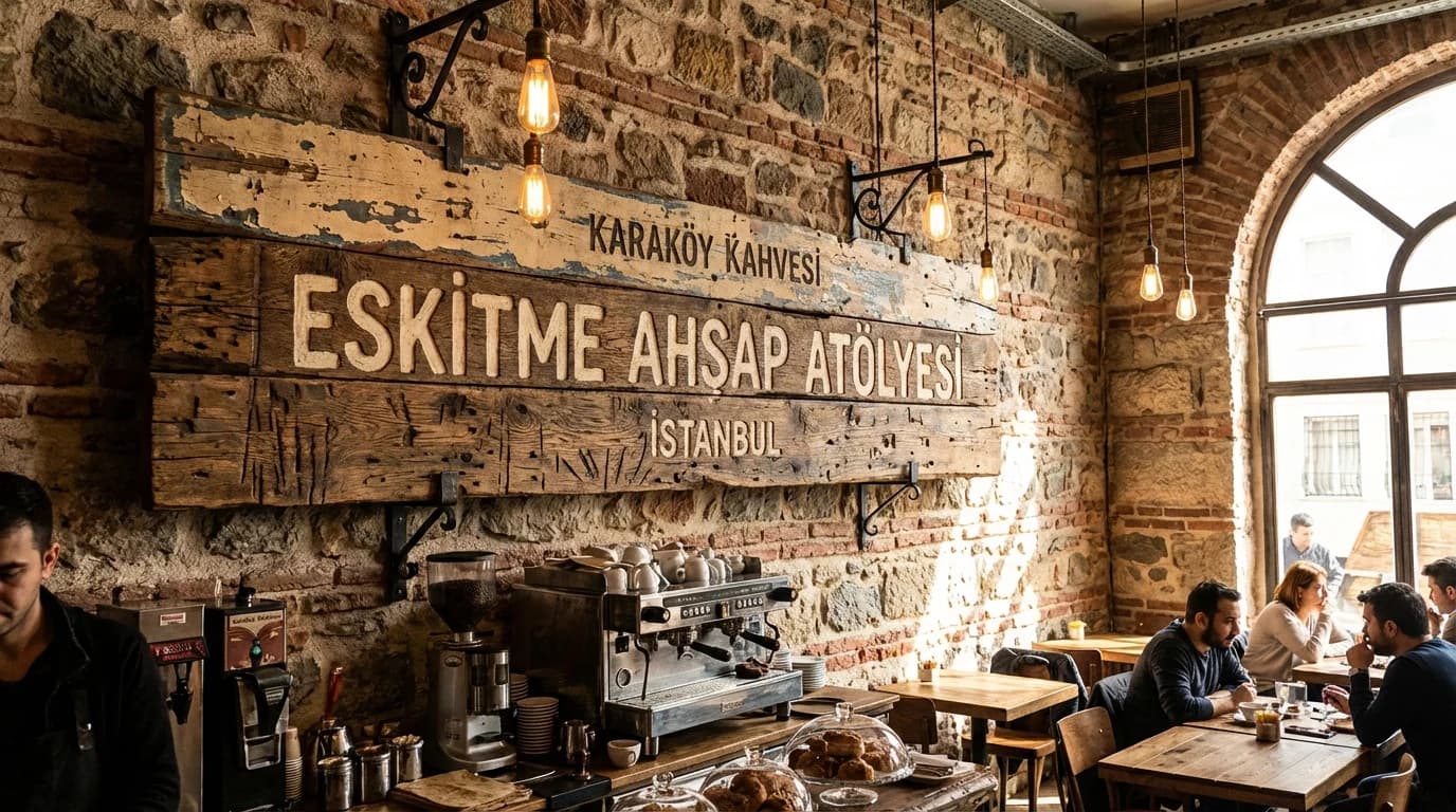Hazır Eskitme Ahşap İstanbul uygulama örneği — TabelaTR