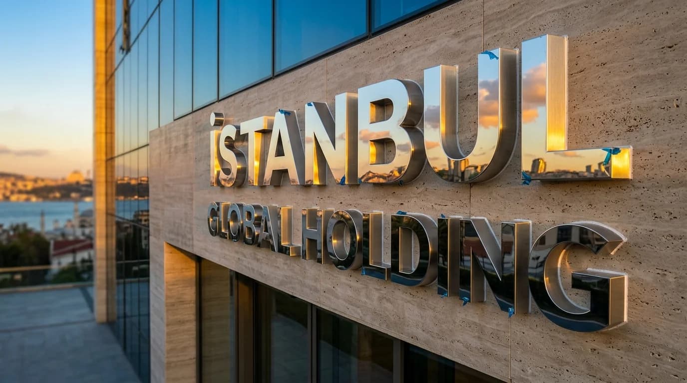 Krom Paslanmaz Kutu Harf İstanbul uygulama örneği — TabelaTR