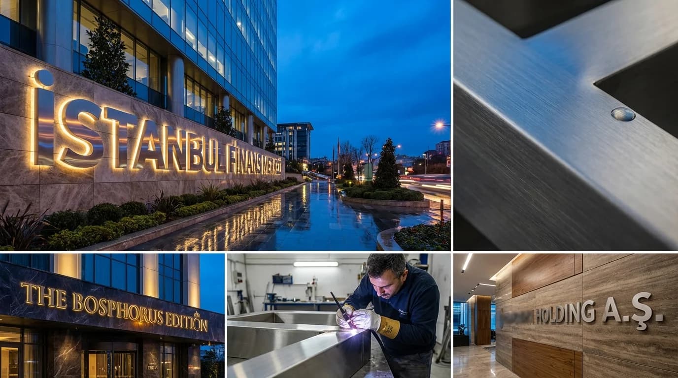 Paslanmaz Çelik Kutu Harf İstanbul uygulama örneği — TabelaTR