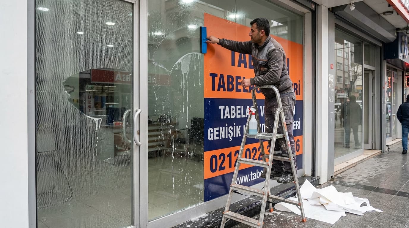 Cam Giydirme One Way Vision — İstanbul tabela