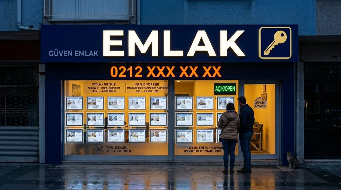 Emlakçı Tabelası — tabela