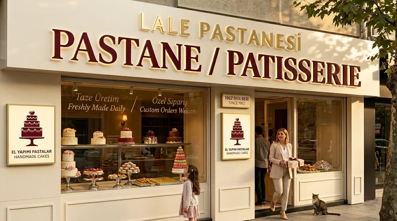 Pastane Cafe Tabelası — İstanbul tabela