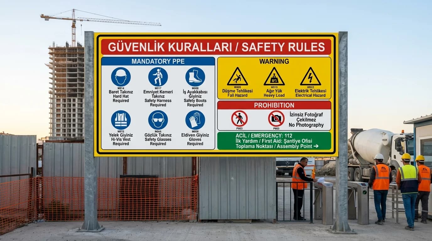 İkaz Güvenlik Tabelası — İstanbul yönlendirme sistemi