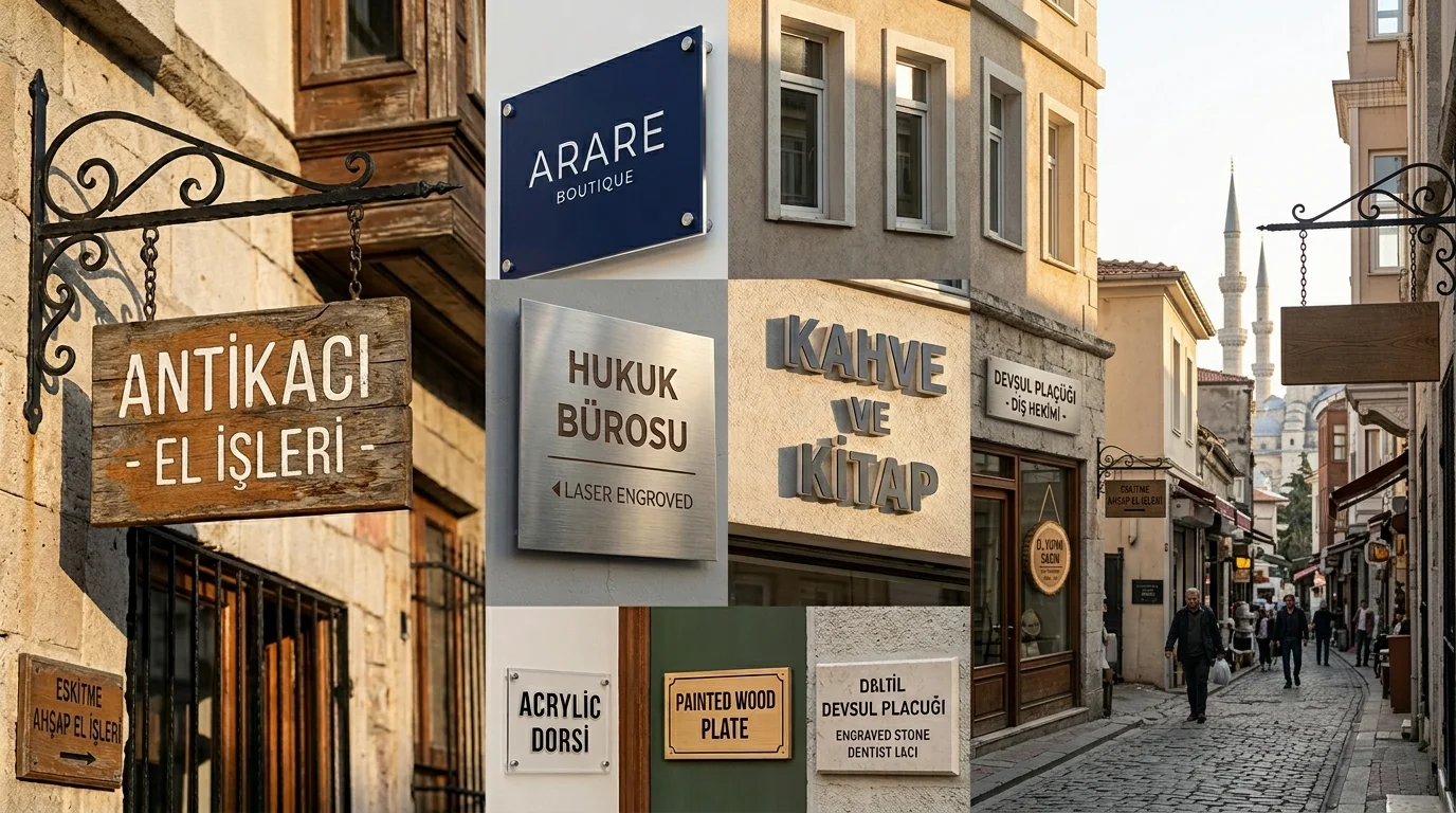 Ahşap tabela İstanbul Kadıköy cafe