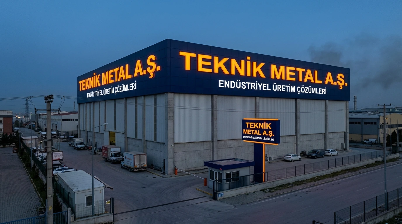 Fabrika duvarına tabela ve yazı cephe uygulaması