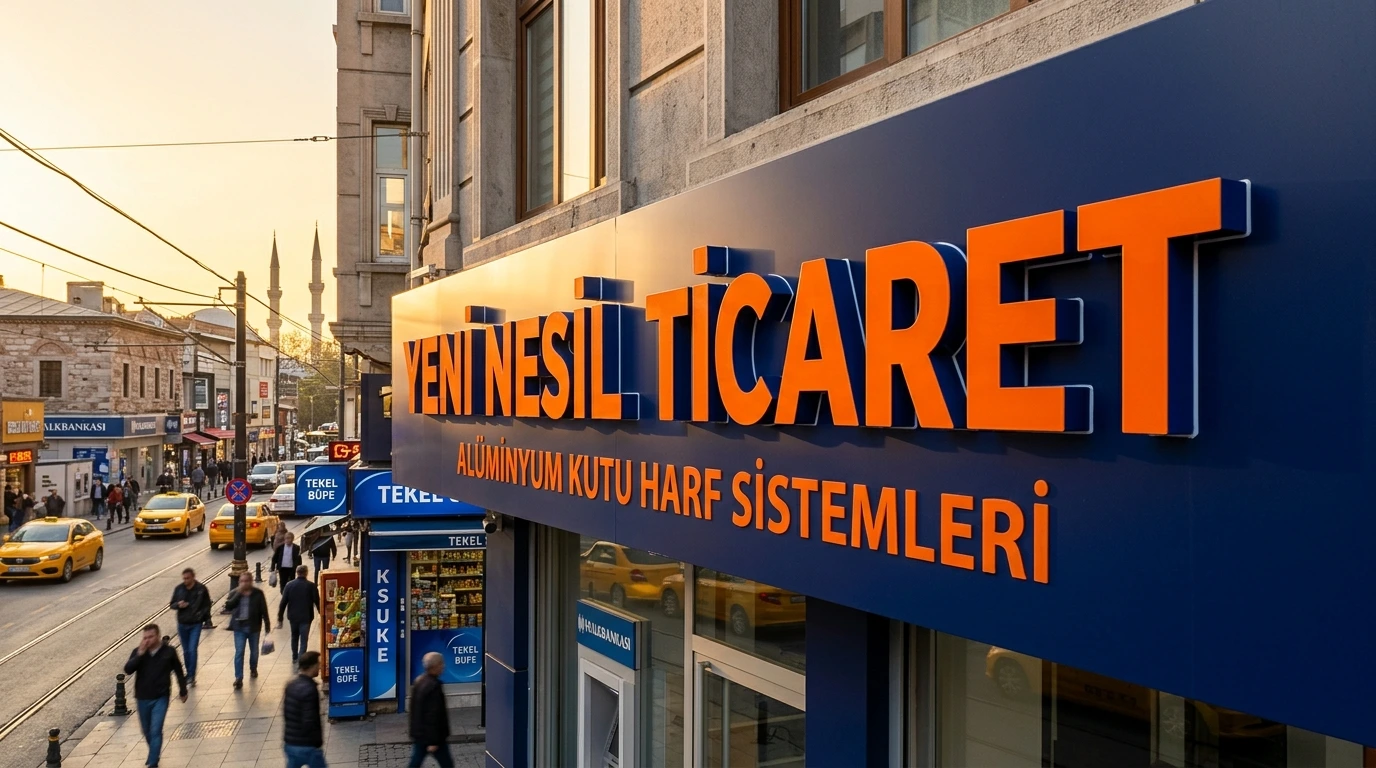 Aluminyum kutu harf tabela boyut ve oran örneği